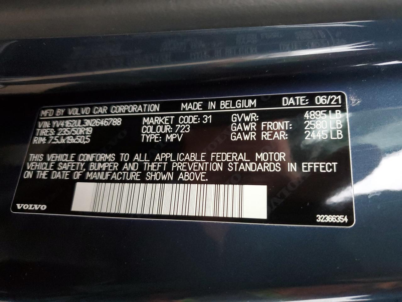 2022 VOLVO XC40 T5 INSCRIPTION VIN:YV4162UL3N2646788