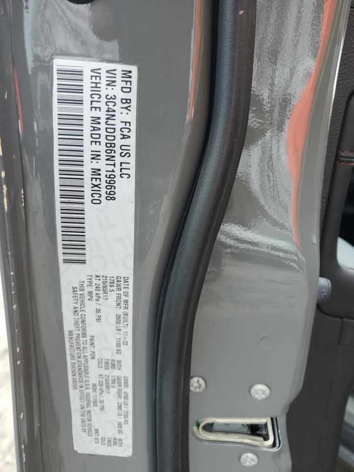 2022 JEEP COMPASS TRAILHAWK VIN:3C4NJDDB6NT199698