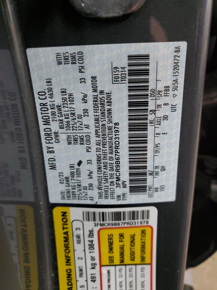 2023 FORD BRONCO SPORT BIG BEND VIN:3FMCR9B67PRD31978