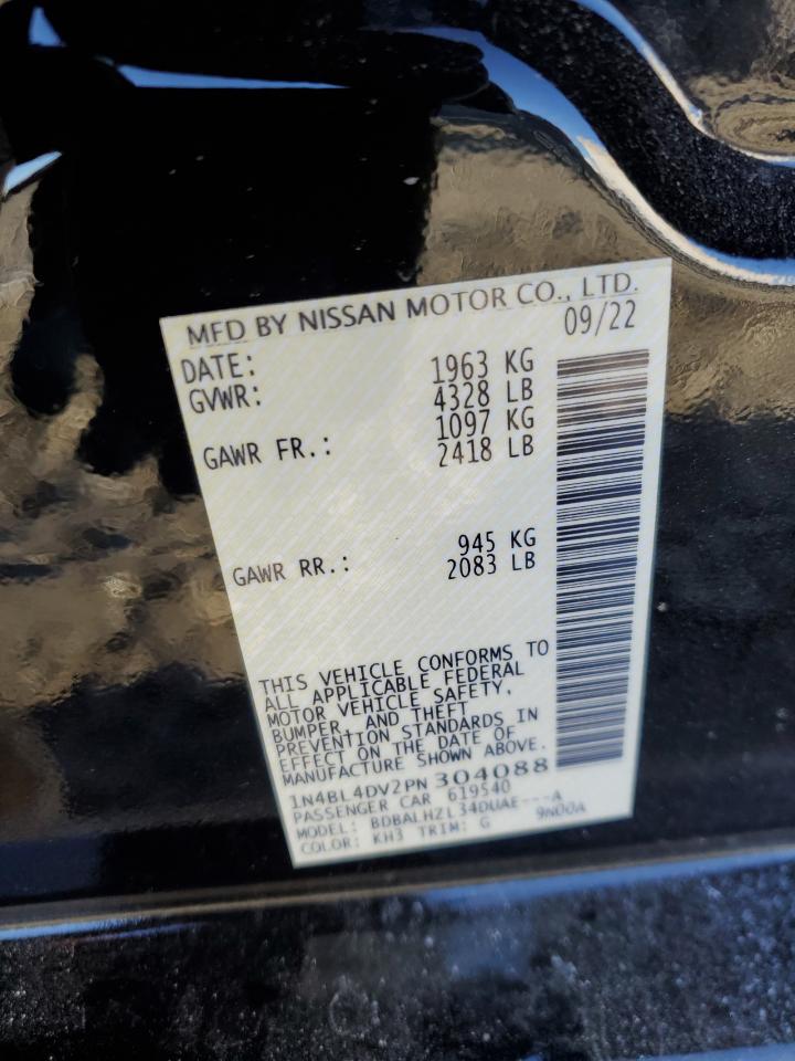 2023 NISSAN ALTIMA SV VIN:1N4BL4DV2PN304088