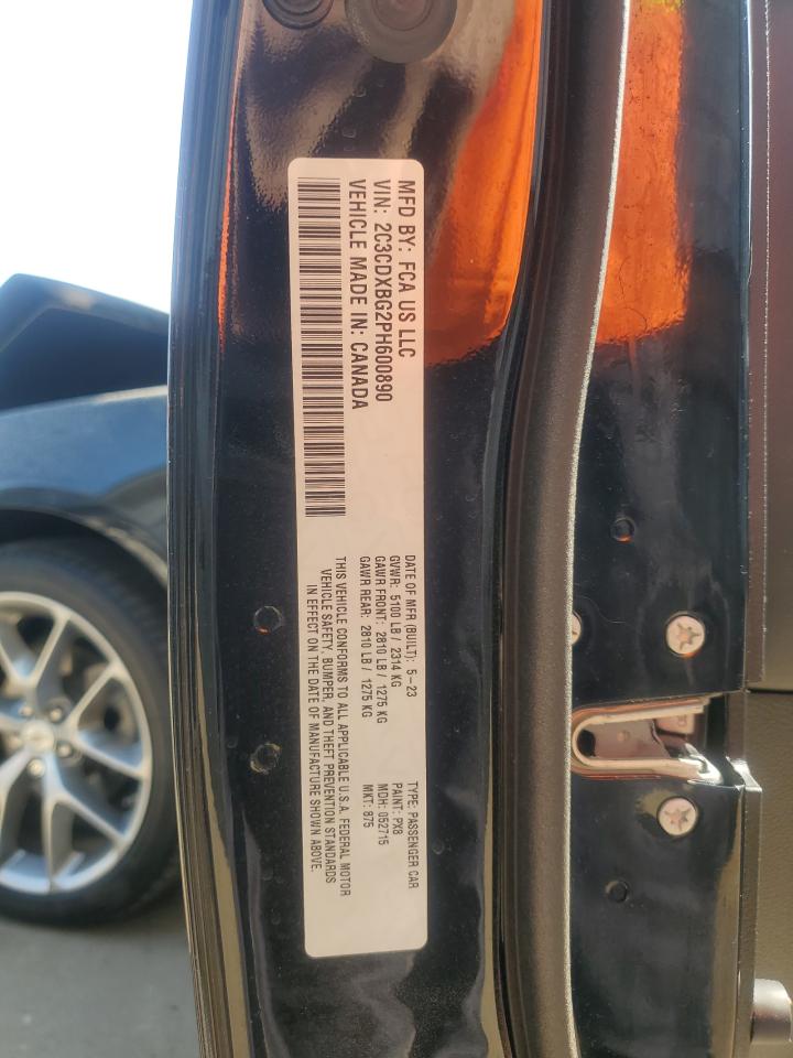 2023 DODGE CHARGER SXT VIN:2C3CDXBG2PH600890