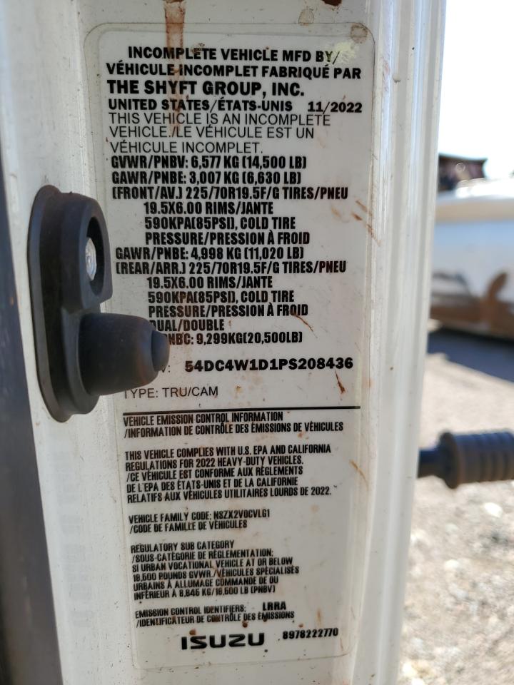 2023 ISUZU NPR HD VIN:54DC4W1D1PS208436