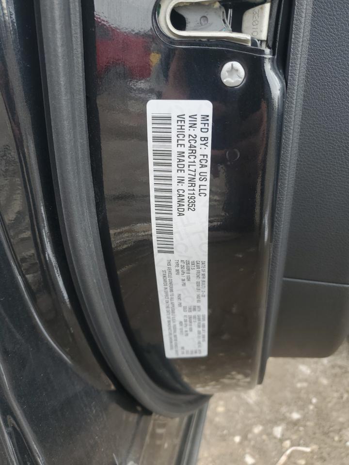 2022 CHRYSLER PACIFICA HYBRID TOURING L VIN:2C4RC1L77NR119352