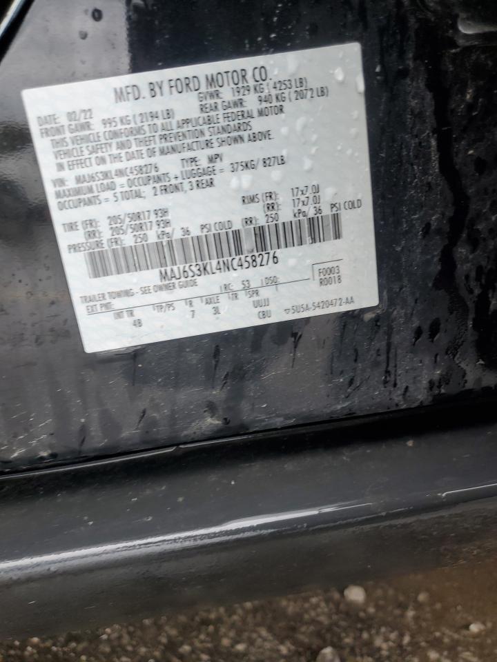 2022 FORD ECOSPORT TITANIUM VIN:MAJ6S3KL4NC458276