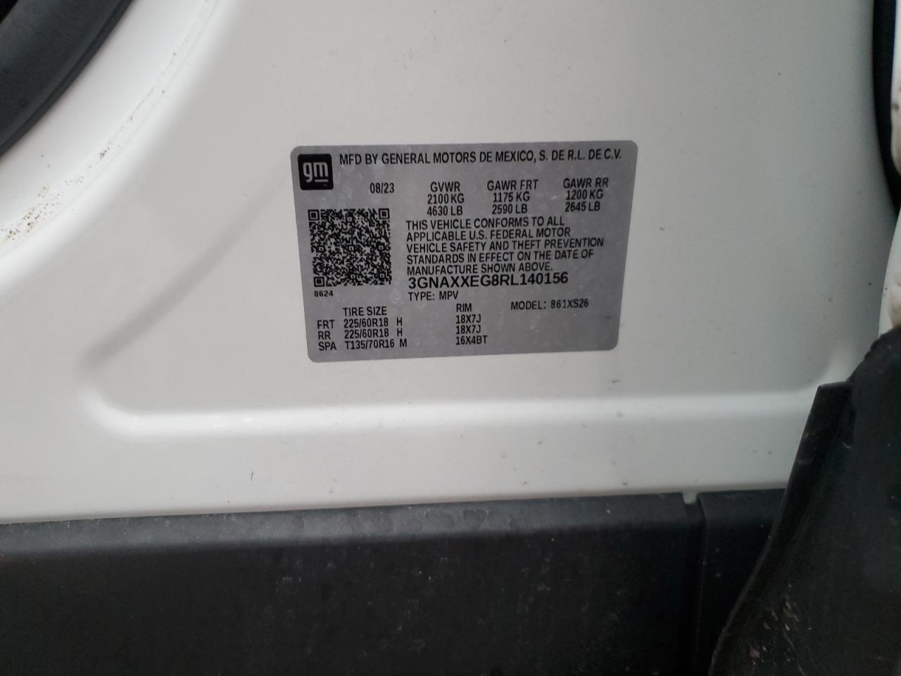 2024 CHEVROLET EQUINOX PREMIERE VIN:3GNAXXEG8RL140156