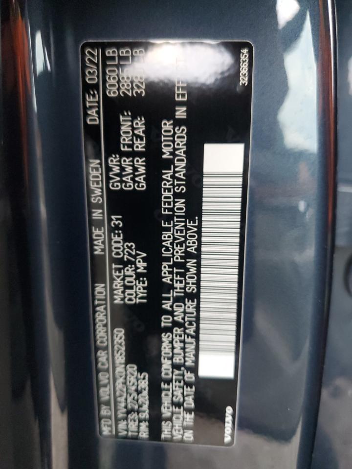 2022 VOLVO XC90 T6 MOMENTUM VIN:YV4A22PK0N1852350