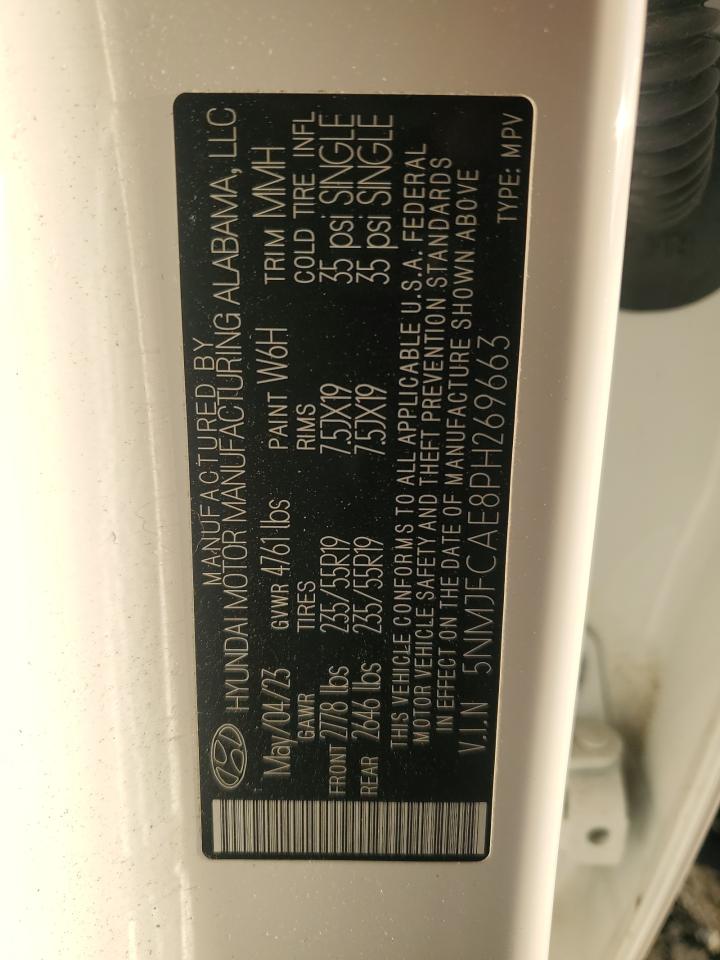 2023 HYUNDAI TUCSON SEL VIN:5NMJFCAE8PH269663