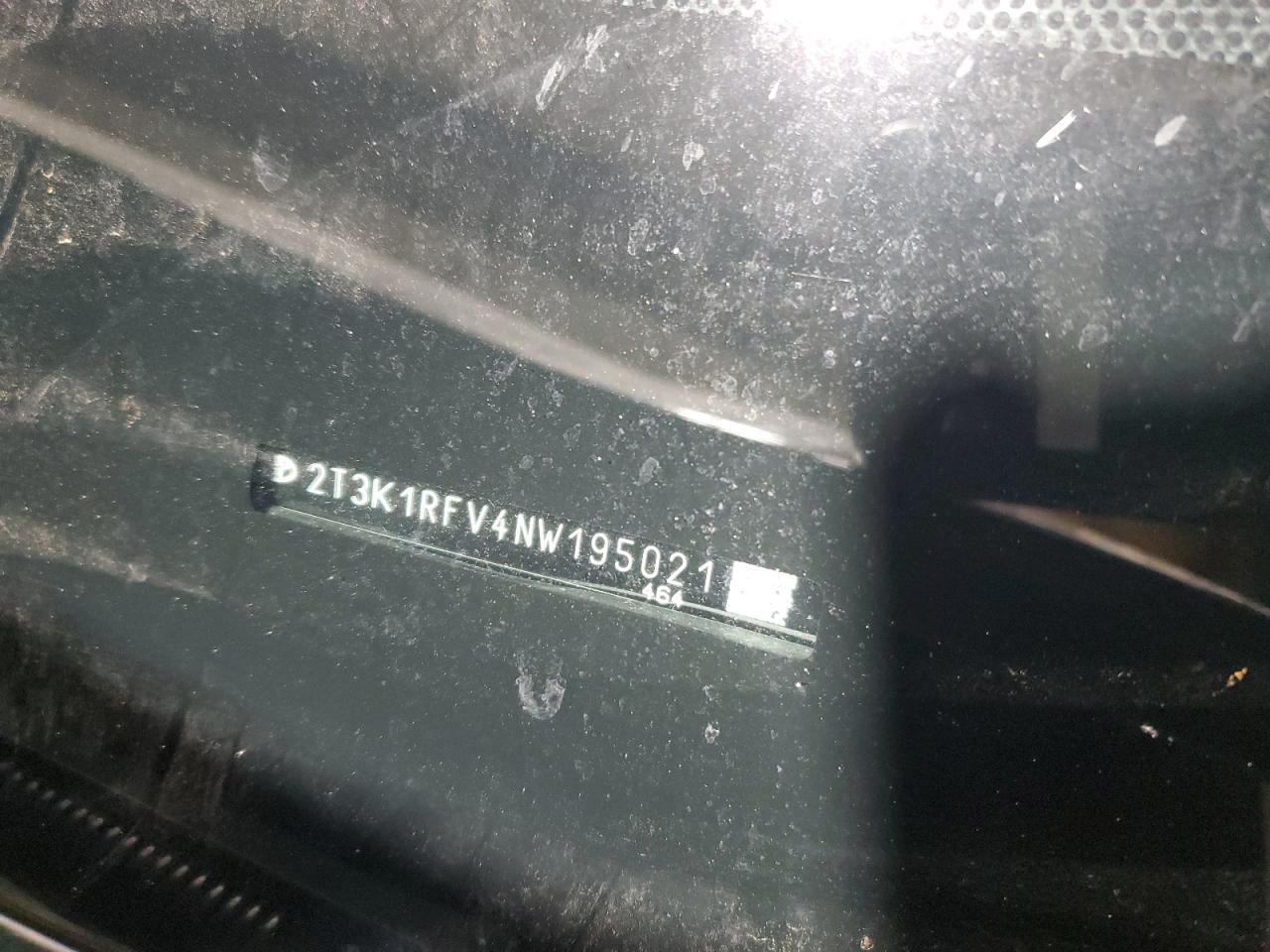 2022 TOYOTA RAV4 LE VIN:2T3K1RFV4NW195021