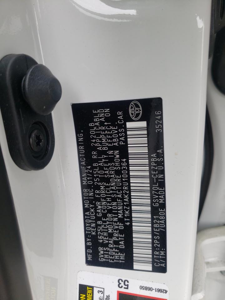 2024 TOYOTA CAMRY TRD VIN:4T1KZ1AK2RU100364