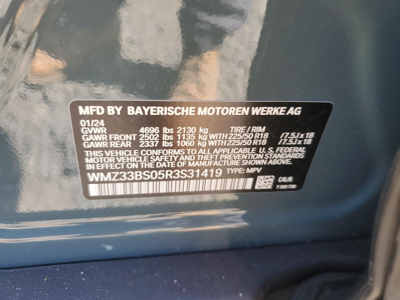 2024 MINI COOPER JCW COUNTRYMAN ALL4 VIN:WMZ33BS05R3S31419