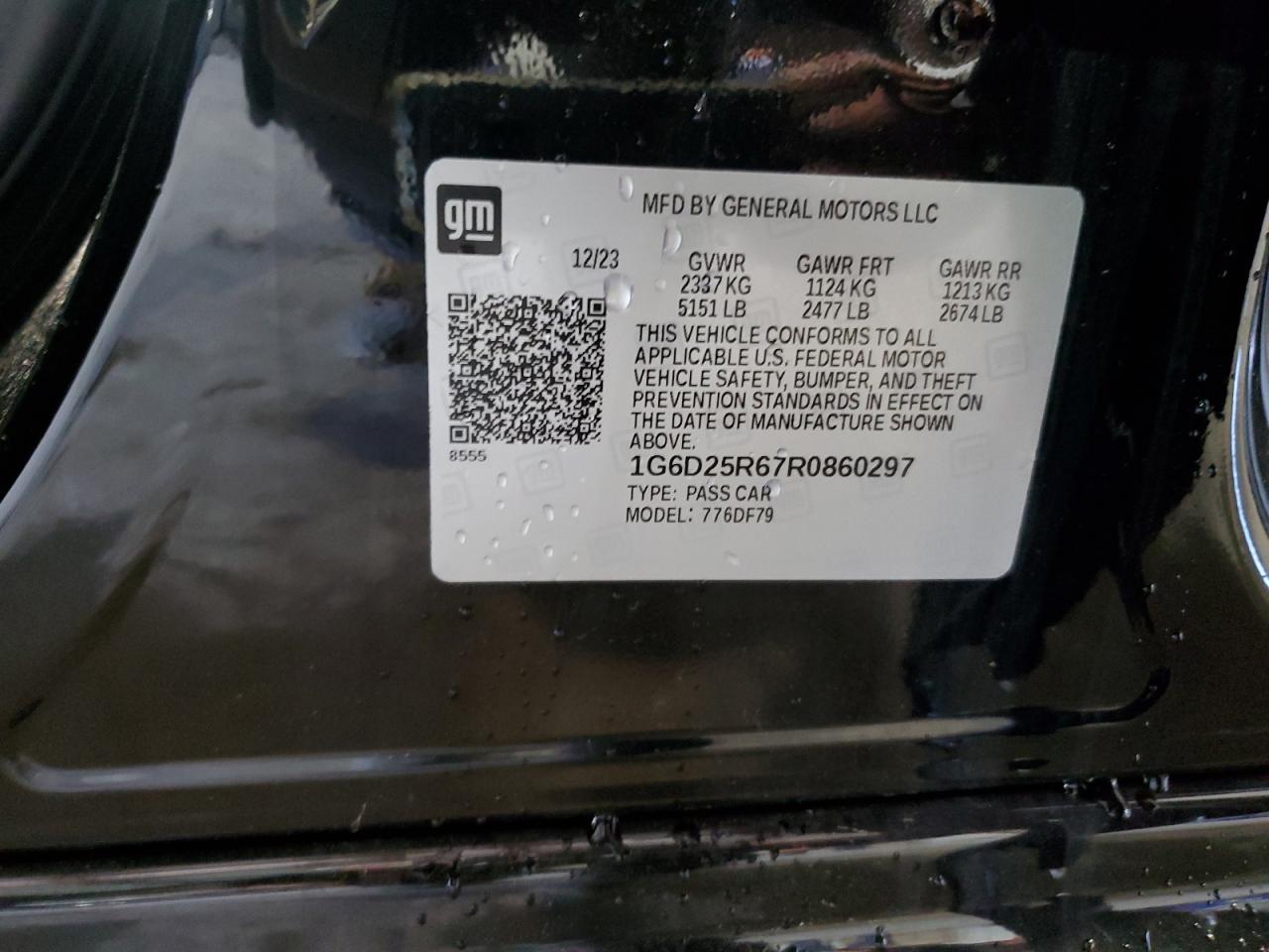 2024 CADILLAC CT5-V BLACKWING VIN:1G6D25R67R0860297