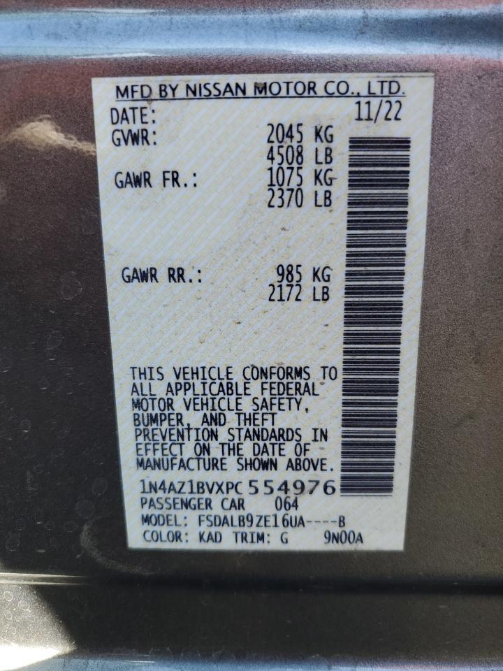 2023 NISSAN LEAF S VIN:1N4AZ1BVXPC554976