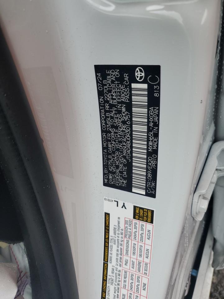 2024 TOYOTA PRIUS LE VIN:JTDADABU0R3016757