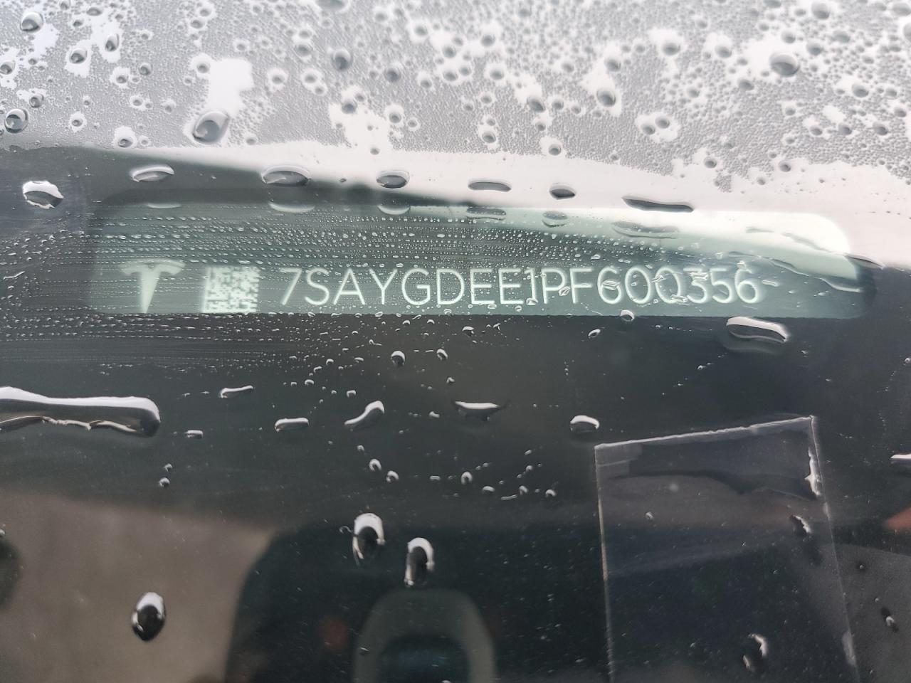 2023 TESLA MODEL Y VIN:7SAYGDEE1PF600356