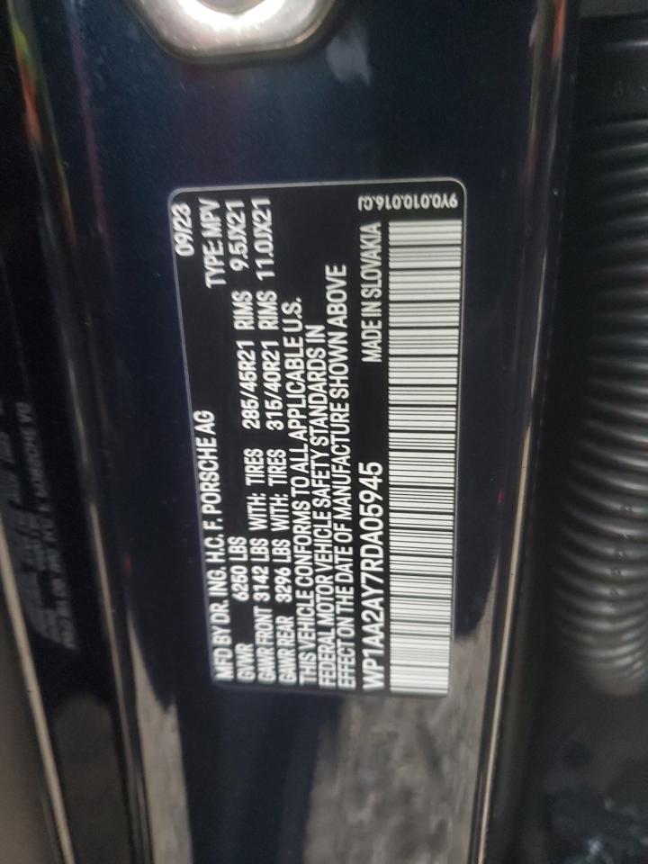 2024 PORSCHE CAYENNE VIN:WP1AA2AY7RDA05945