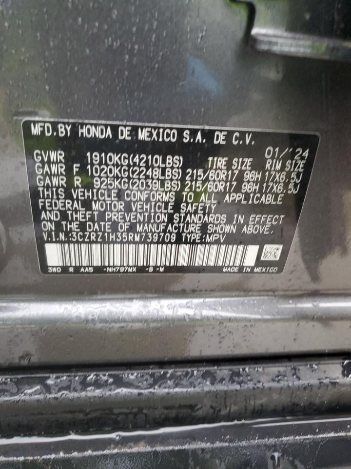 2024 HONDA HR-V LX VIN:3CZRZ1H35RM739709