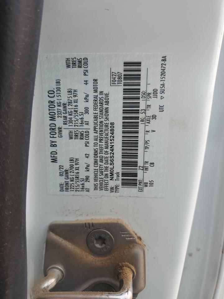 2022 FORD TRANSIT CONNECT XL VIN:NM0LS6S24N1524808