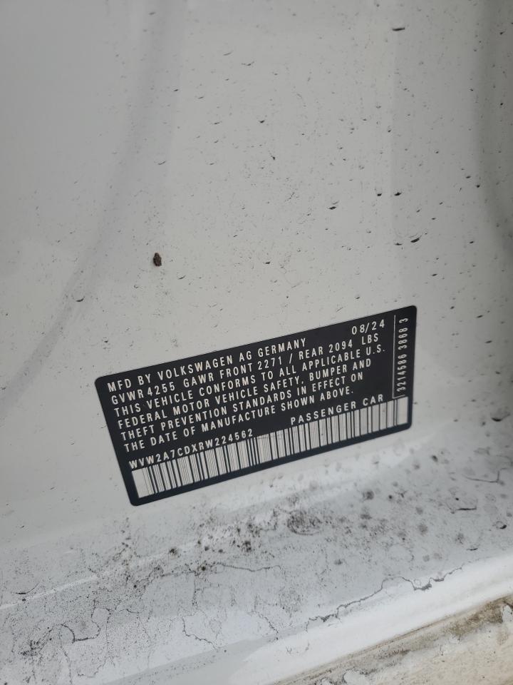 2024 VOLKSWAGEN GTI SE VIN:WVW2A7CDXRW224562