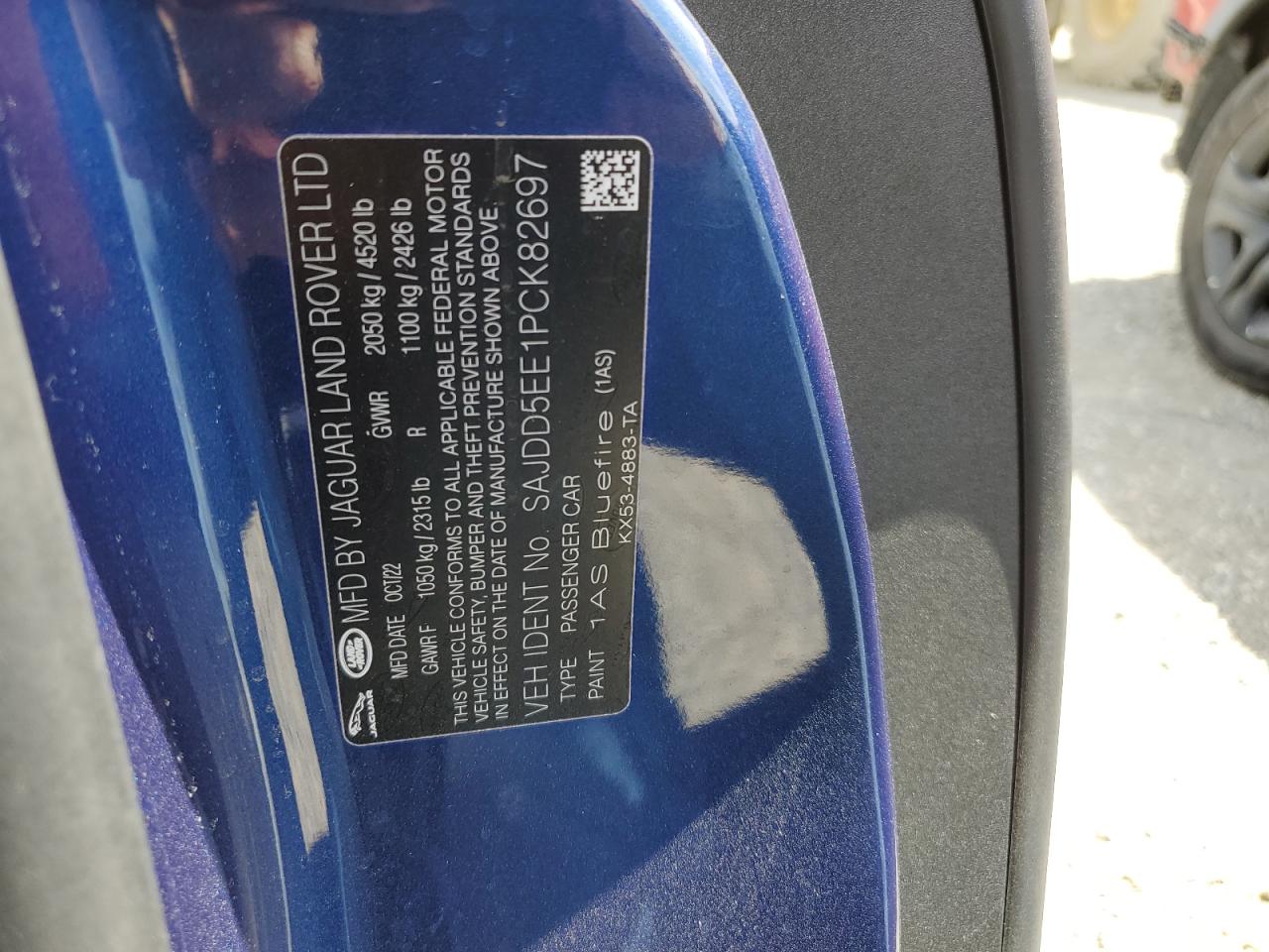 2023 JAGUAR F-TYPE VIN:SAJDD5EE1PCK82697