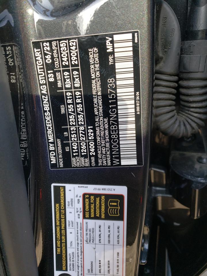 2022 MERCEDES-BENZ GLC 300 4MATIC VIN:W1N0G8EB7NG115738