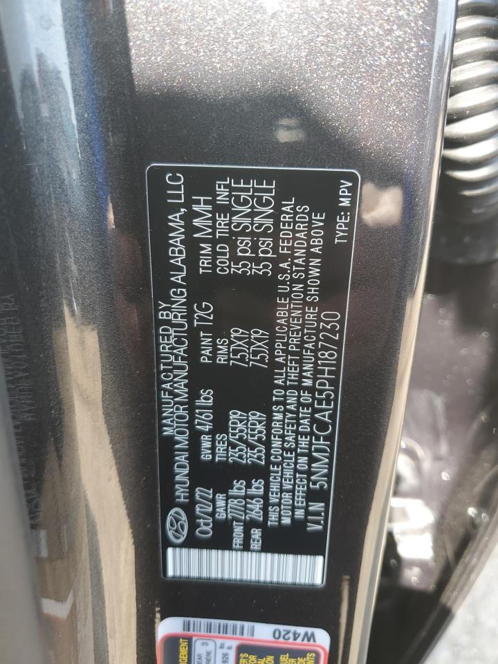 2023 HYUNDAI TUCSON SEL VIN:5NMJFCAE5PH187230