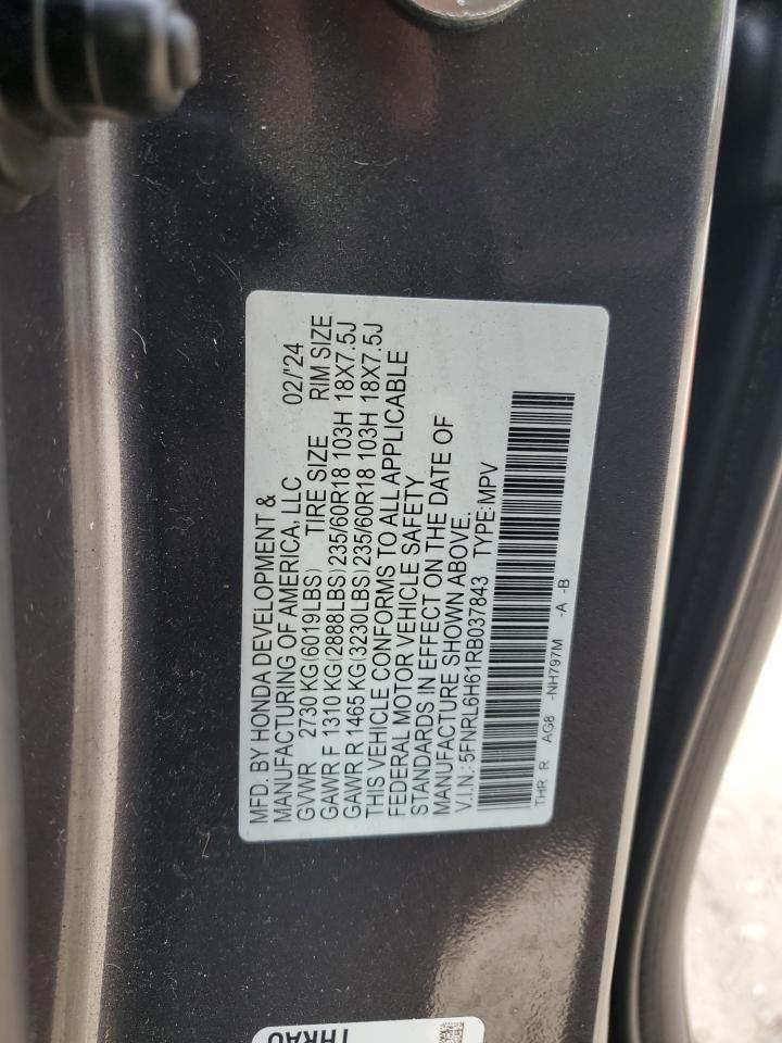 2024 HONDA ODYSSEY EXL VIN:5FNRL6H61RB037843