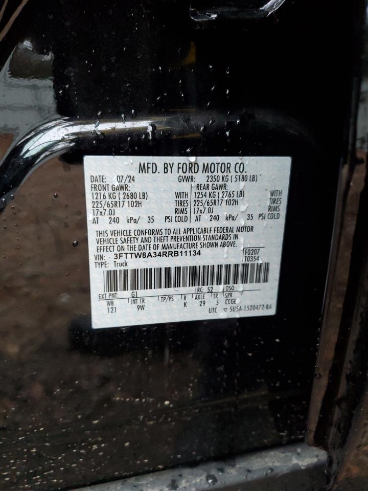2024 FORD MAVERICK XL VIN:3FTTW8A34RRB11134