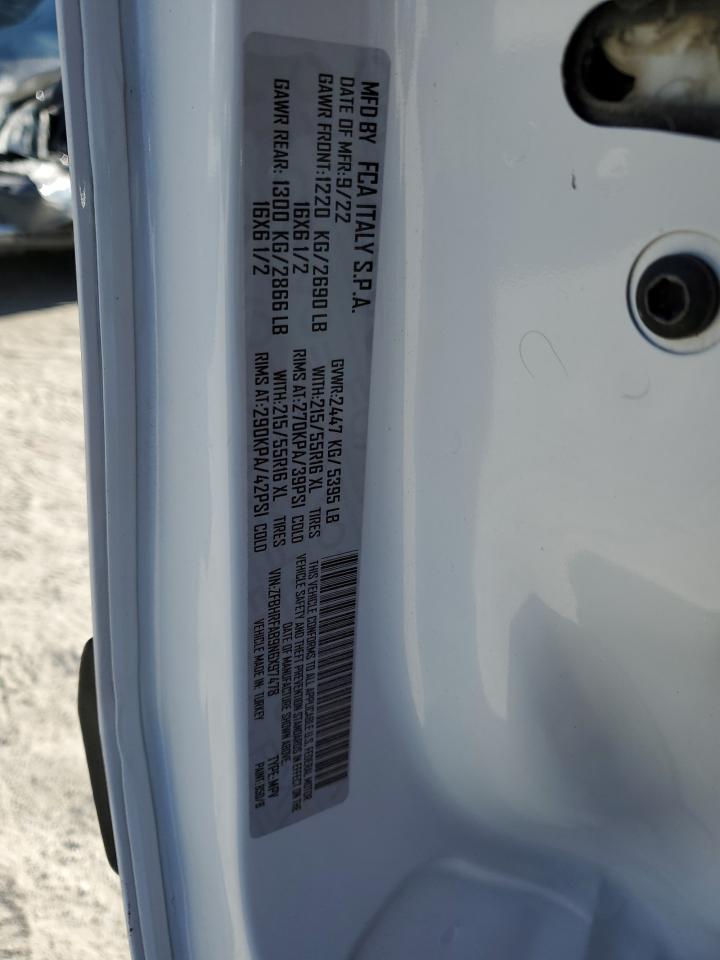 2022 RAM PROMASTER CITY TRADESMAN VIN:ZFBHRFAB9N6X97478