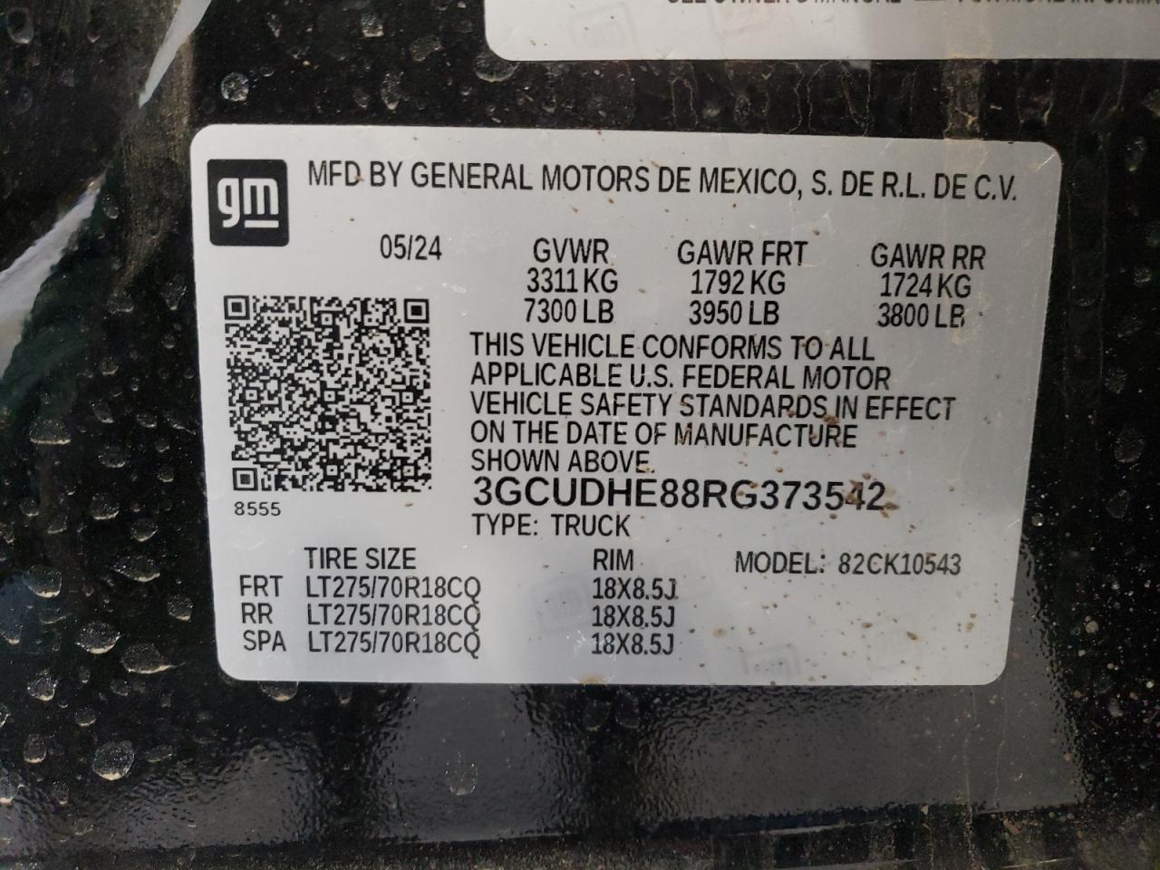 2024 CHEVROLET SILVERADO K1500 ZR2 VIN:3GCUDHE88RG373542