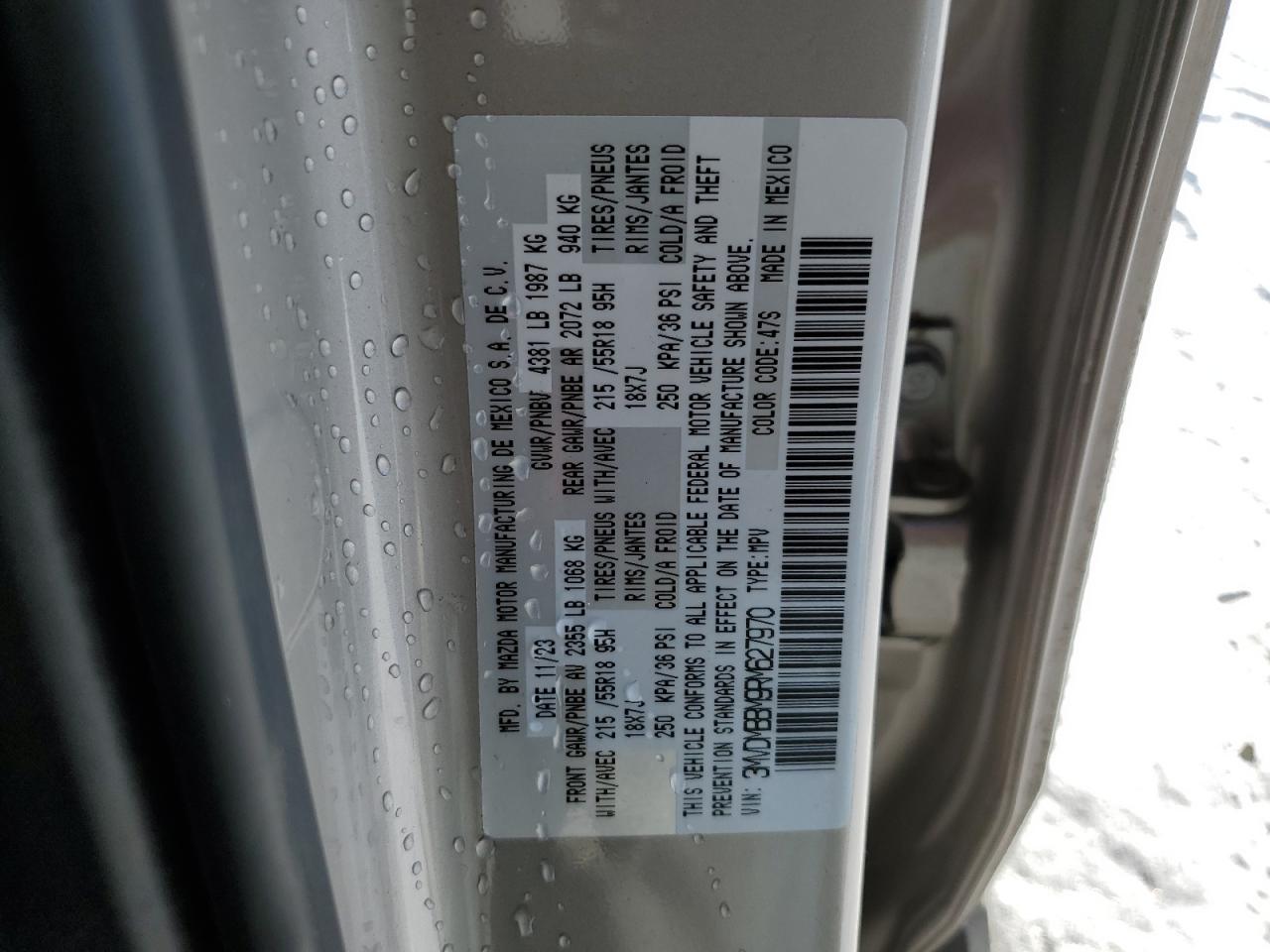 2024 MAZDA CX-30 SELECT VIN:3MVDMBBM9RM627970
