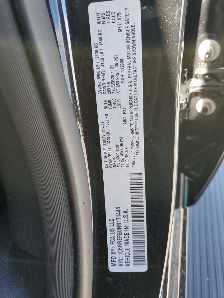 2022 RAM 1500 BIG HORN/LONE STAR VIN:1C6RREFG0NN171444