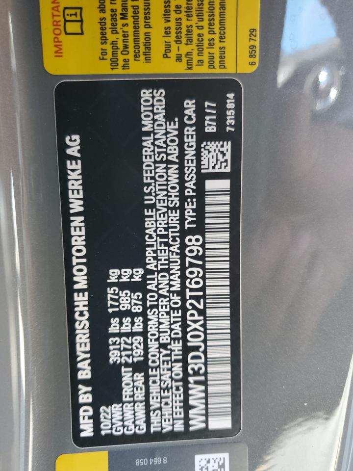 2023 MINI COOPER SE VIN:WMW13DJ0XP2T69798
