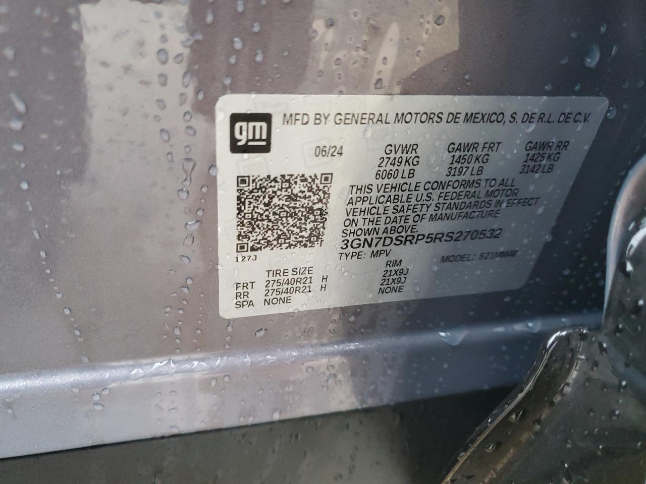 2024 CHEVROLET EQUINOX 2RS VIN:3GN7DSRP5RS270532