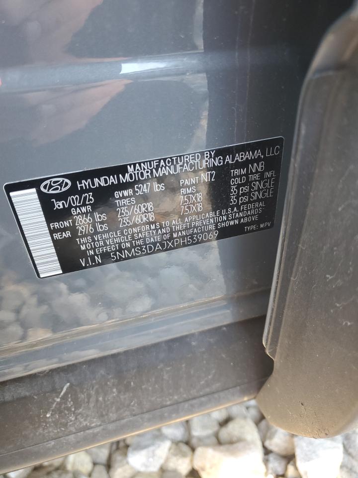 2023 HYUNDAI SANTA FE SEL PREMIUM VIN:5NMS3DAJXPH539069