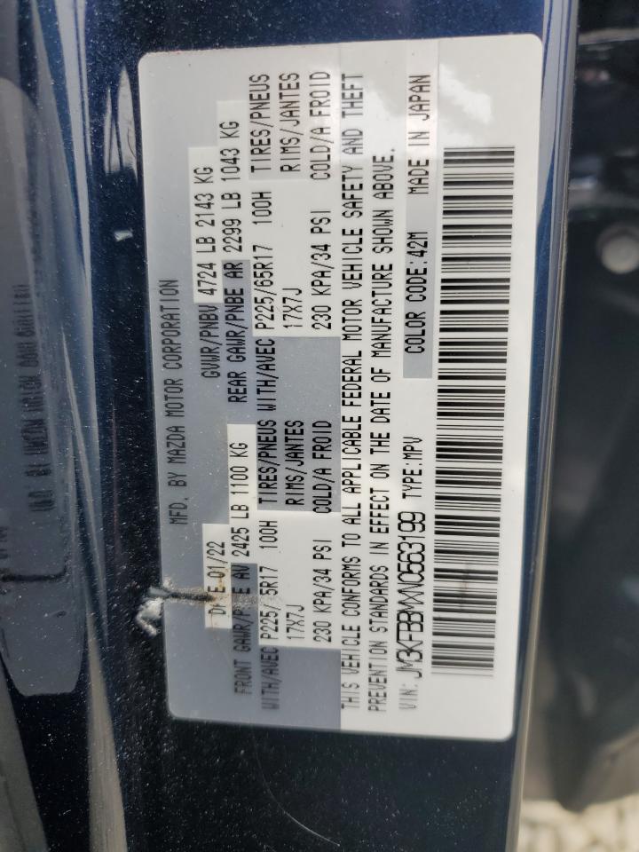 2022 MAZDA CX-5 SELECT VIN:JM3KFBBMXN0563199