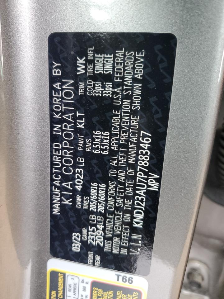 2023 KIA SOUL LX VIN:KNDJ23AU7P7883467