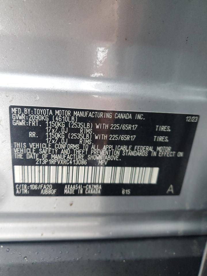 2024 TOYOTA RAV4 XLE VIN:2T3P1RFVXRC413086