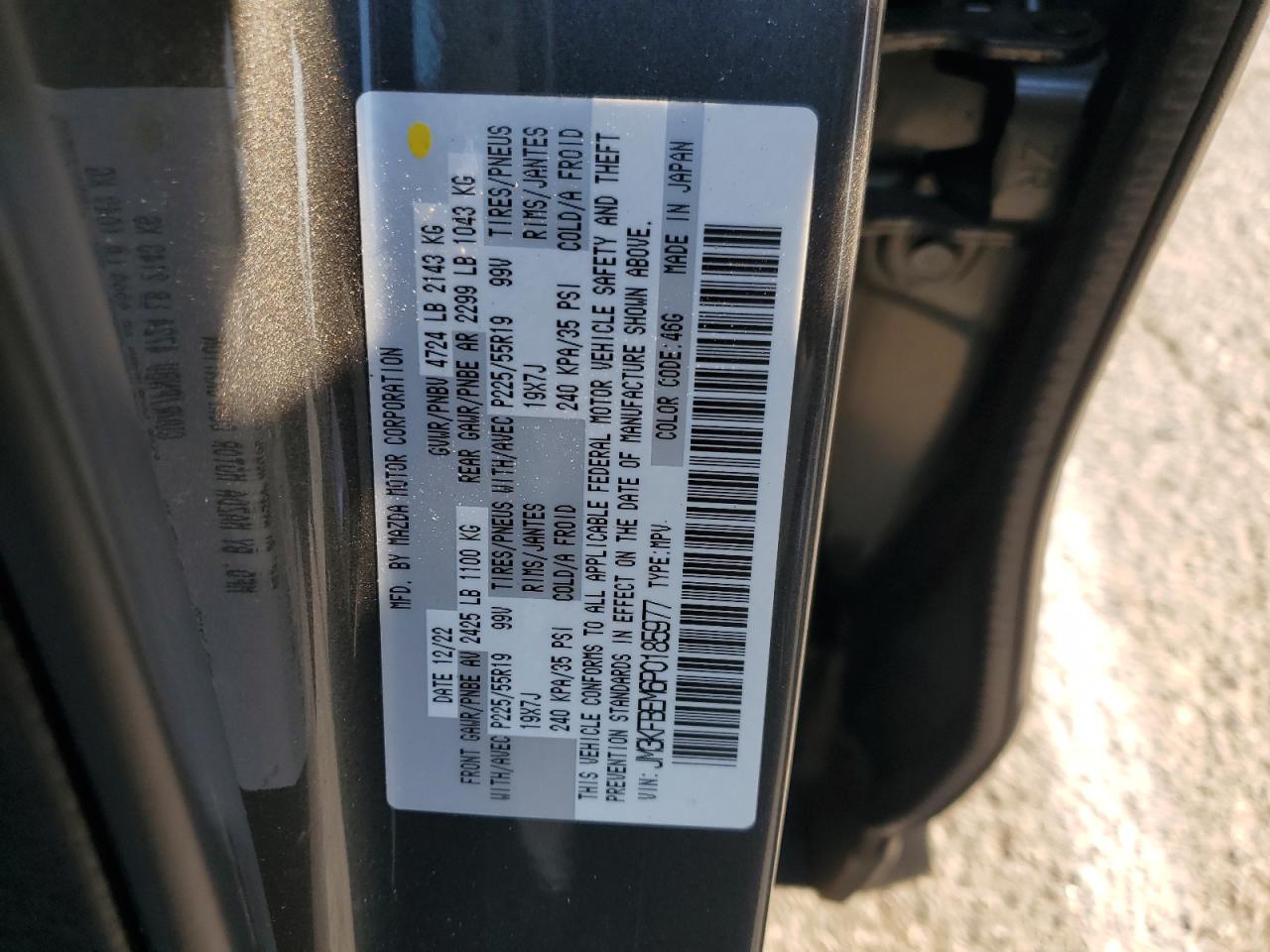 2023 MAZDA CX-5 PREMIUM PLUS VIN:JM3KFBEM6P0185977