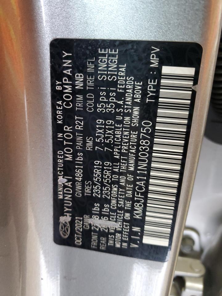 2022 HYUNDAI TUCSON SEL CONVENIENCE VIN:KM8JFCA11NU038750