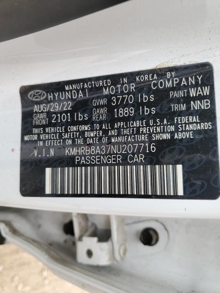 2022 HYUNDAI VENUE SE VIN:KMHRB8A37NU207716