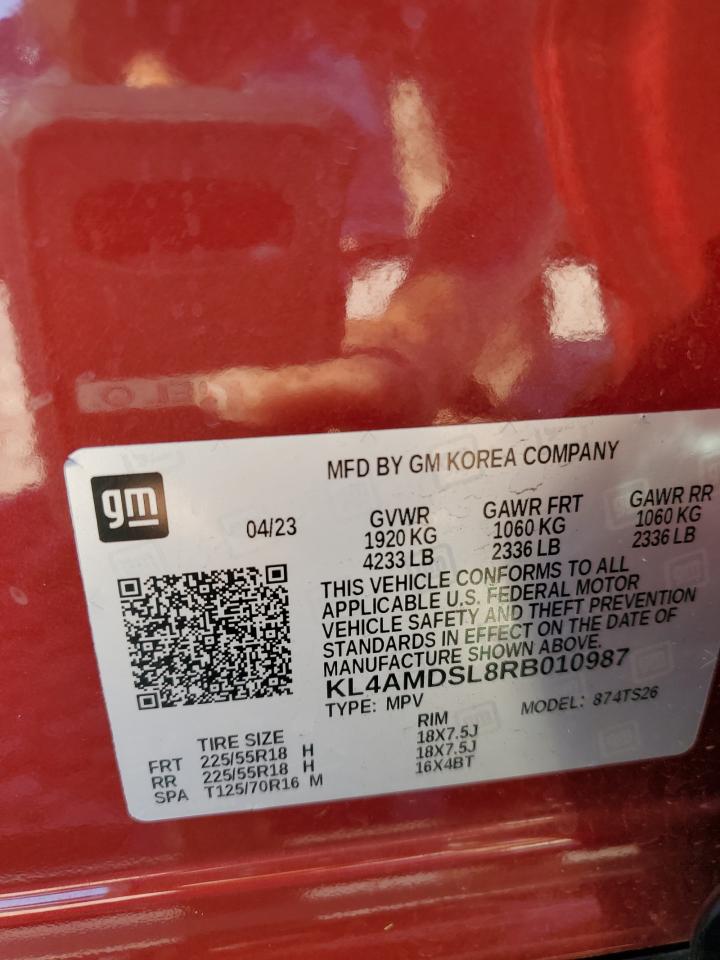 2024 BUICK ENCORE GX SPORT TOURING VIN:KL4AMDSL8RB010987