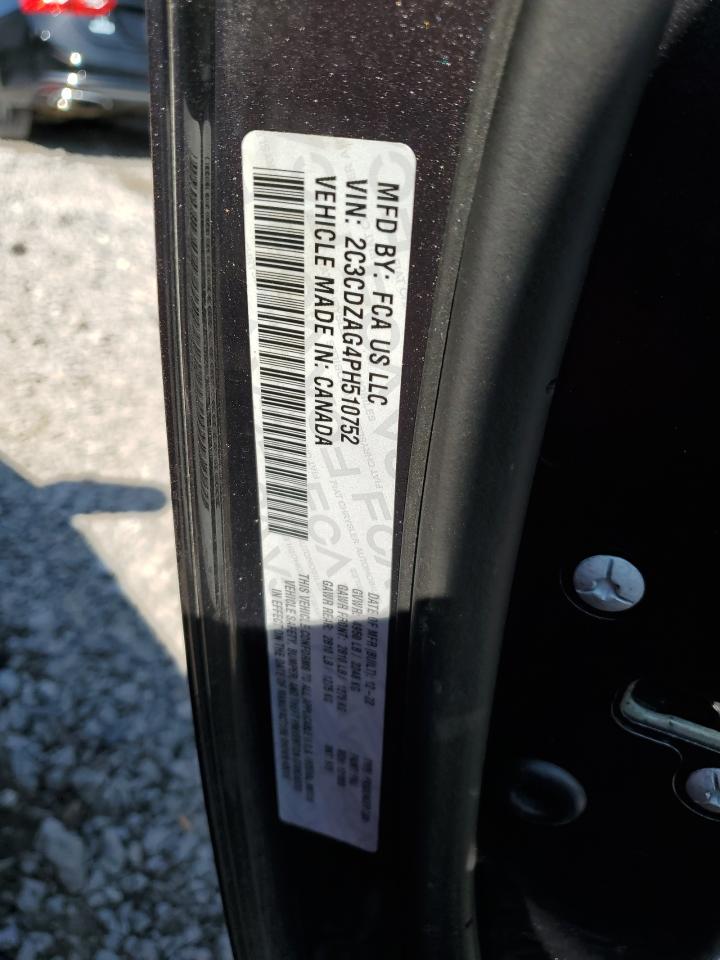 2023 DODGE CHALLENGER SXT VIN:2C3CDZAG4PH510752