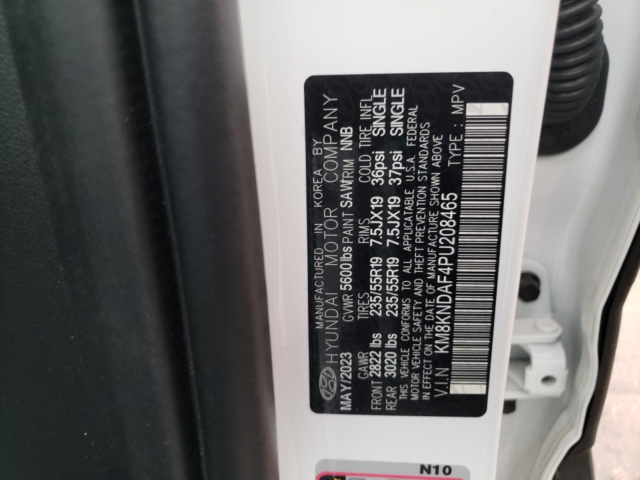 2023 HYUNDAI IONIQ 5 SEL VIN:KM8KNDAF4PU208465