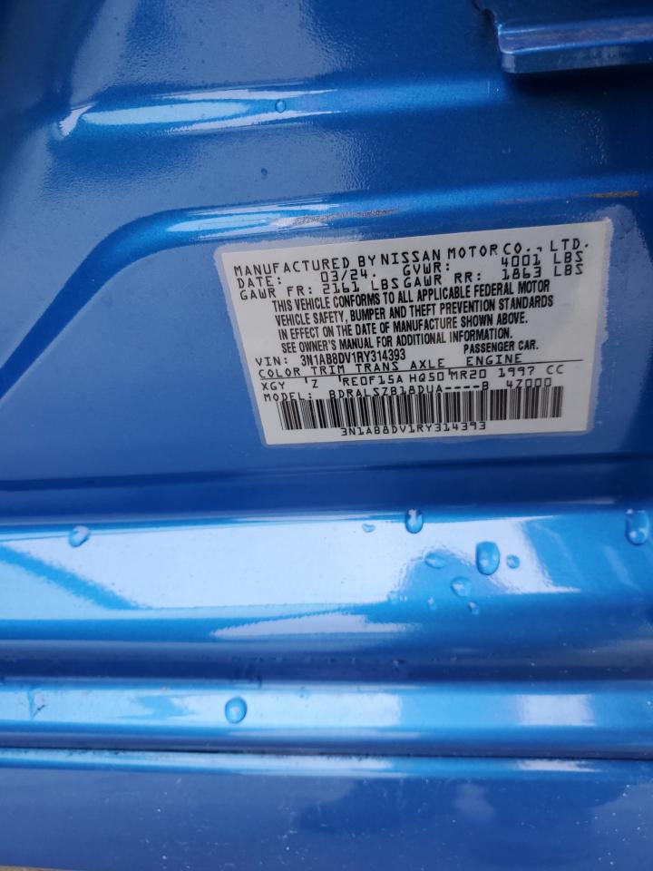 2024 NISSAN SENTRA SR VIN:3N1AB8DV1RY314393