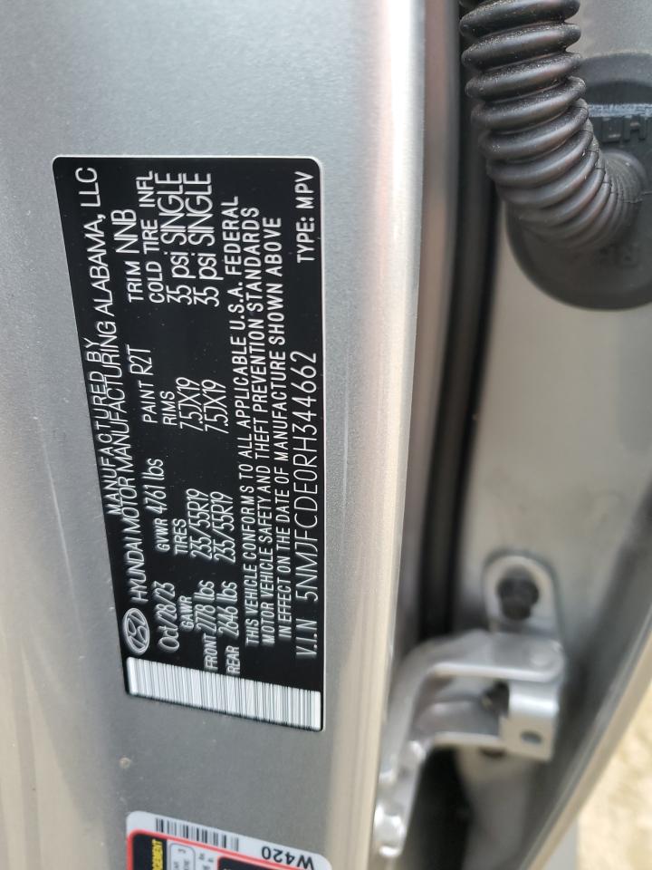 2024 HYUNDAI TUCSON SEL VIN:5NMJFCDE0RH344662