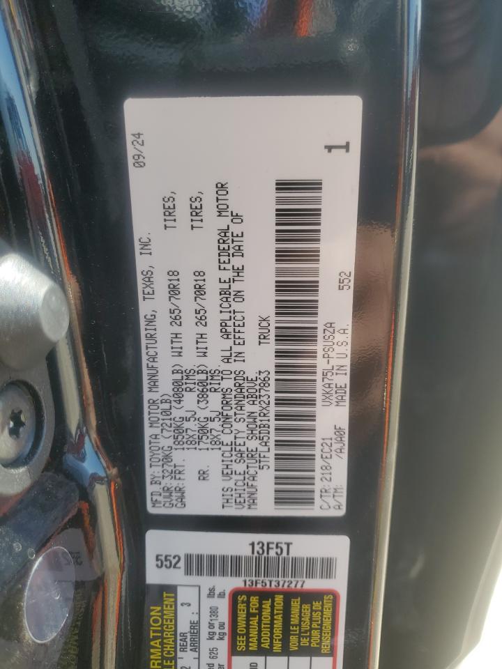 2024 TOYOTA TUNDRA CREWMAX SR VIN:5TFLA5DB1RX237863