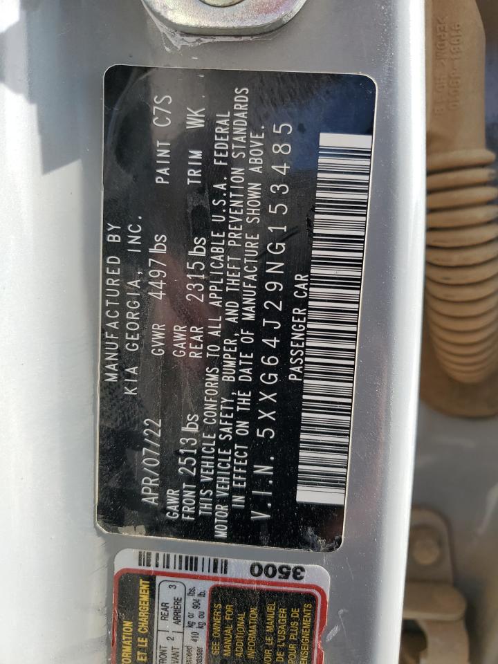 2022 KIA K5 GT LINE VIN:5XXG64J29NG153485