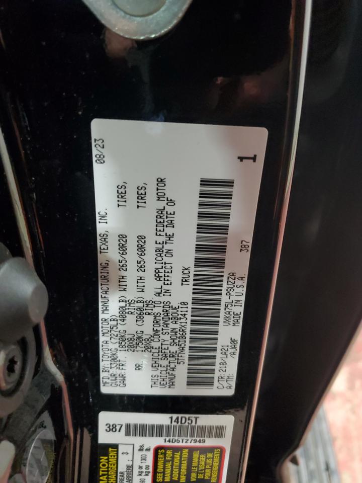 2024 TOYOTA TUNDRA CREWMAX PLATINUM VIN:5TFNA5DB6RX134110