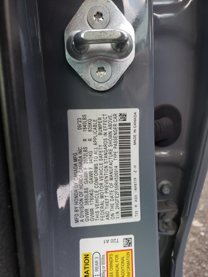 2024 HONDA CIVIC SPORT VIN:2HGFE2F55RH506914