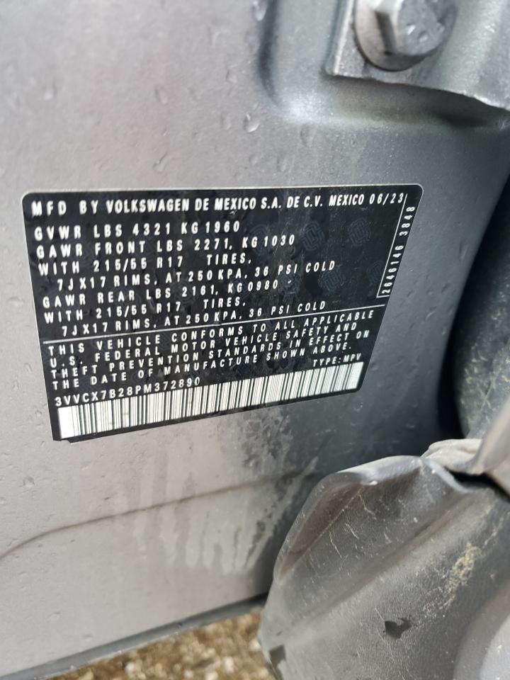 2023 VOLKSWAGEN TAOS S VIN:3VVCX7B28PM372890